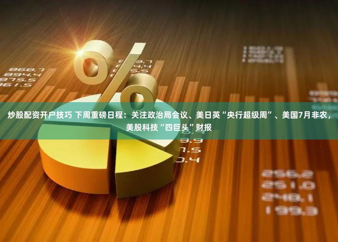 炒股配资开户技巧 下周重磅日程：关注政治局会议、美日英“央行超级周”、美国7月非农，美股科技“四巨头”财报